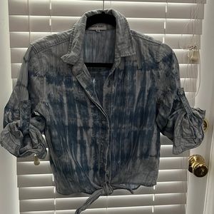 Bella Dahl blue washed tie top